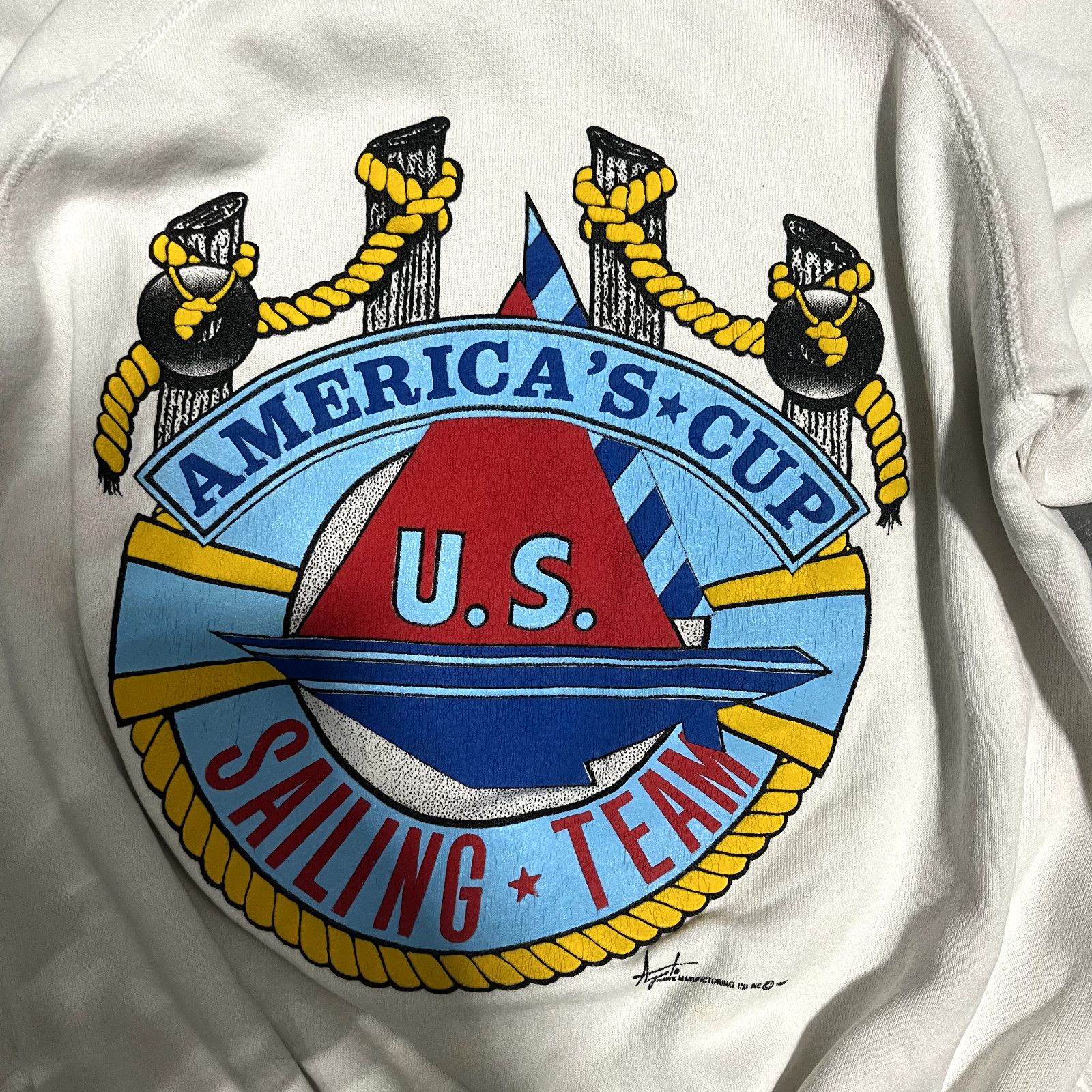 Vintage Vintage 80s Americas Cup Sailing Santee Sweatshirt White Med Size US XL / EU 56 / 4 - 2 Thumbnail