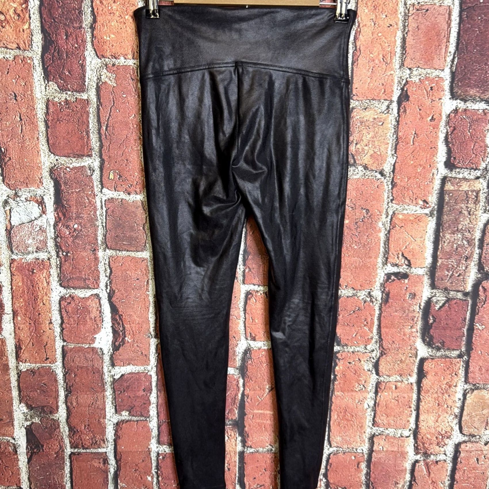 Spanx Spanx Leggings Women's Large Black Faux Leather High Rise Shaping Pants 2437Q Size 36" / US 14 / IT 50 - 3 Thumbnail