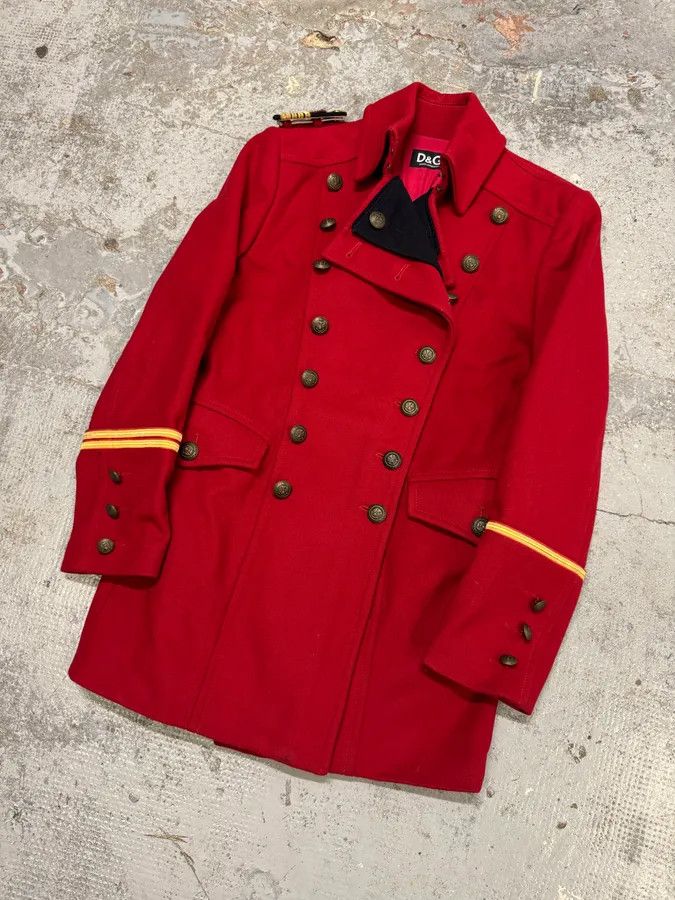 Dolce & Gabbana FW2006 Dolce & Gabbana Red Wool Double-Breasted Officer Coat Size US M / EU 48-50 / 2 - 5 Thumbnail