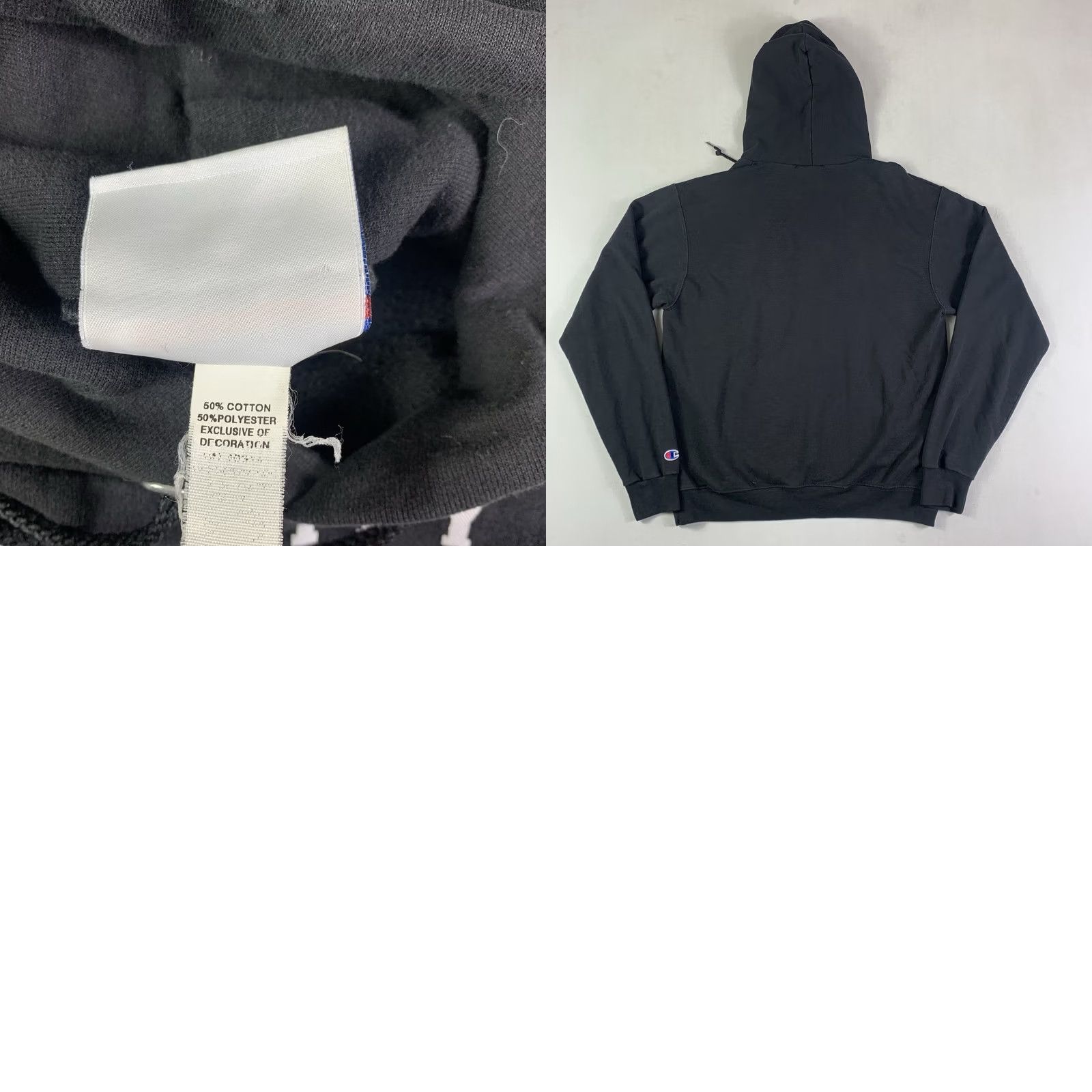 Champion Champion hoodie pullover sweater Men Medium Black solid jersey cotton blend hoodie sweatshirts University Colorado Buffalo stain Size US M / EU 48-50 / 2 - 8 Thumbnail