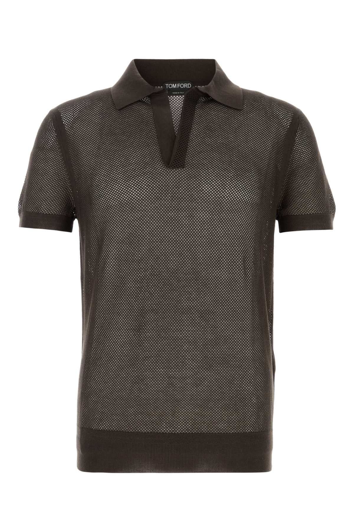 Tom Ford Chocolate Mesh Polo Shirt Size US XL / EU 56 / 4 - 1 Thumbnail
