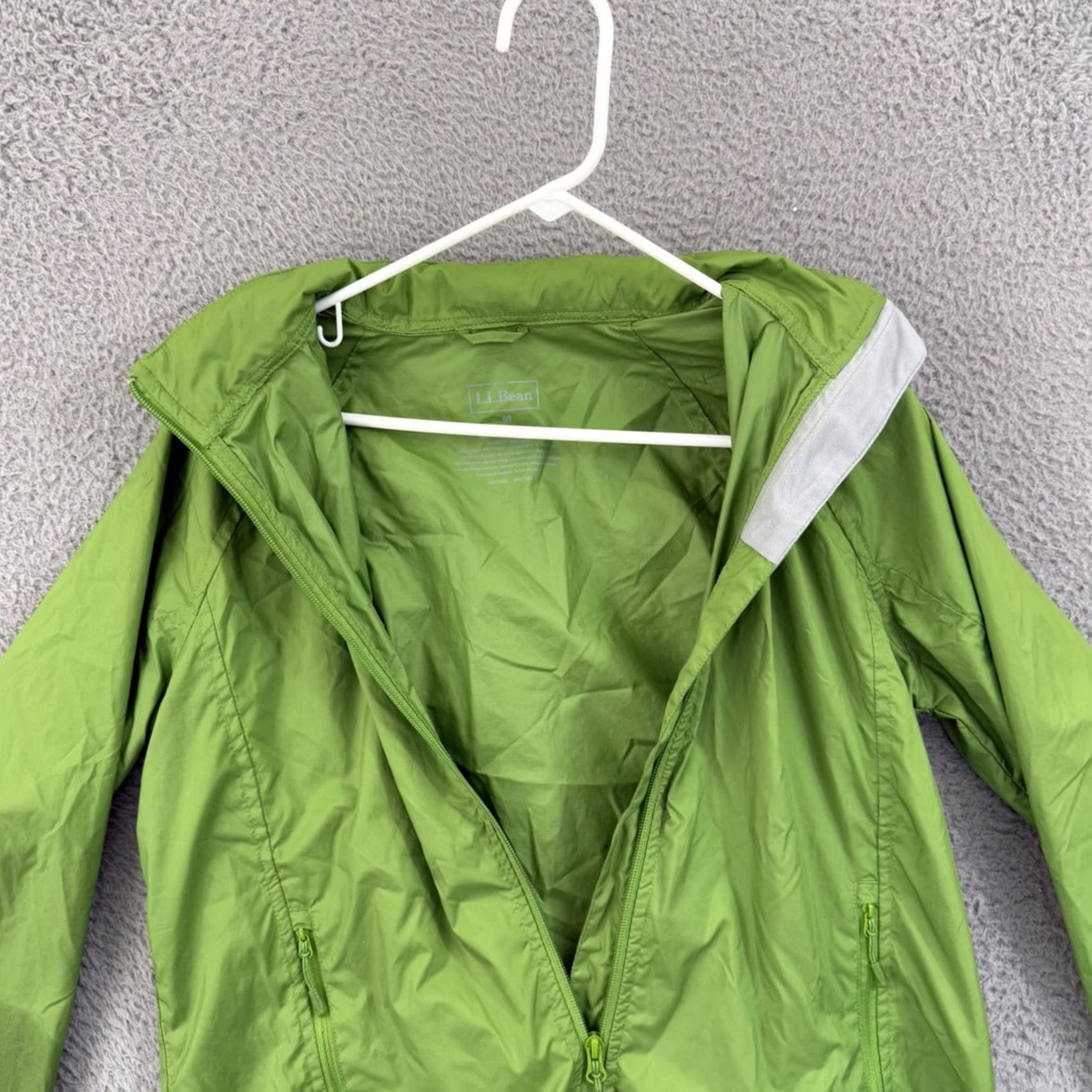 Vintage LL Bean Jacket Womens Medium Green Lightweight Hooded Windbreaker Nylon Full Zip Size M / US 6-8 / IT 42-44 - 6 Thumbnail