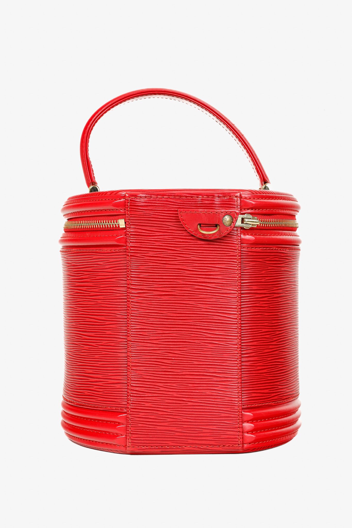 Louis Vuitton Louis Vuitton Epi Cannes Castillan Red Leather Round Handbag Size ONE SIZE - 4 Thumbnail