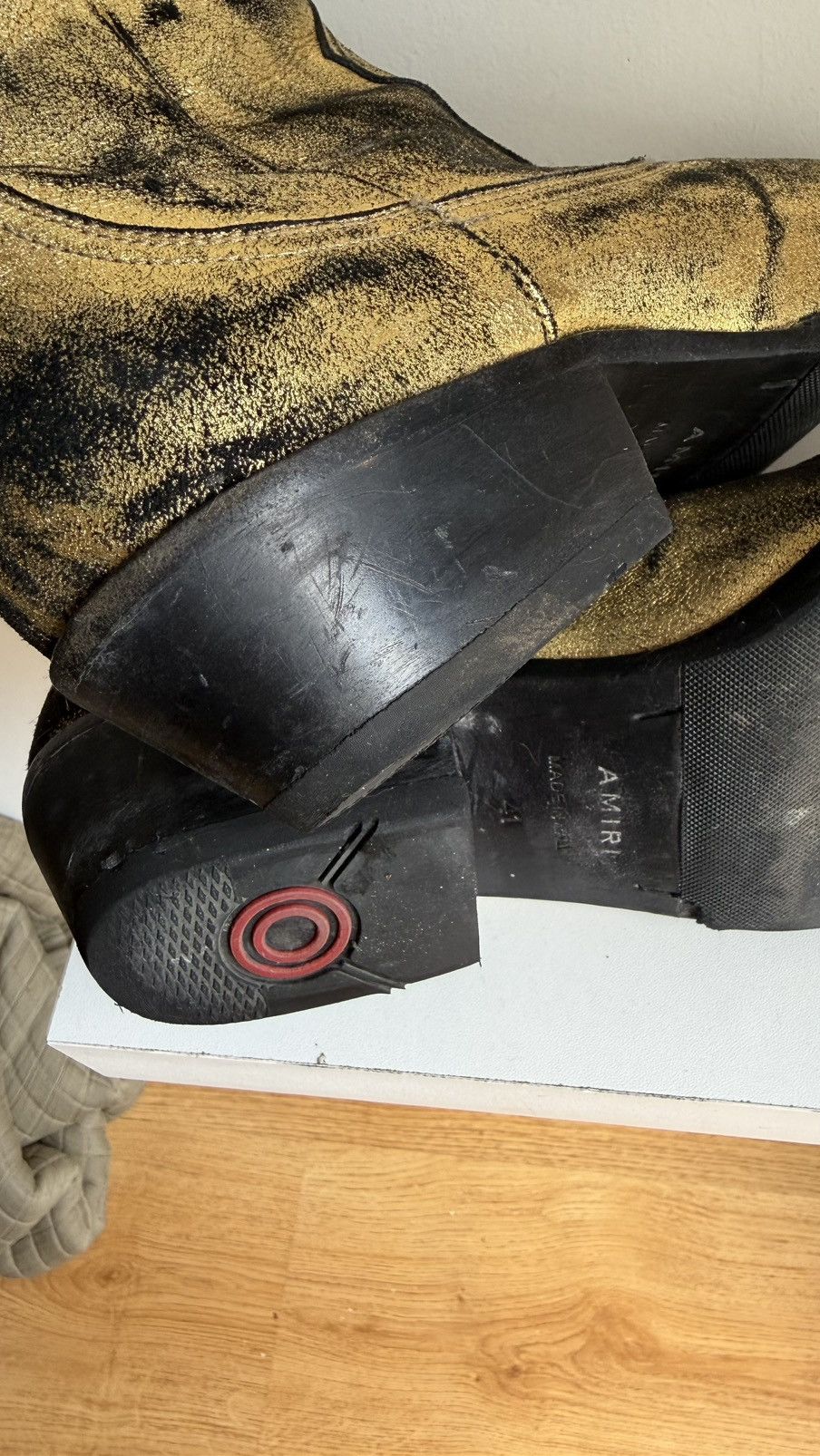 Amiri Amiri Gold Black Suede Leather Cowboy Boots 41 us8 Riri Size US 8 / EU 41 - 7 Thumbnail