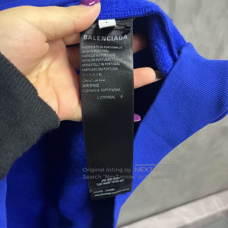 Balenciaga Balenciaga Blue logo letter hooded zip-up long-sleeve swea Size US L / EU 52-54 / 3 - 4 Thumbnail