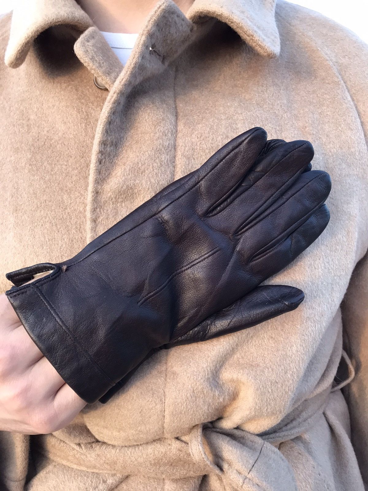 Handmade HANDMADE RABBIT FUR LINED LEATHER GLOVES Size 28 - 5 Thumbnail