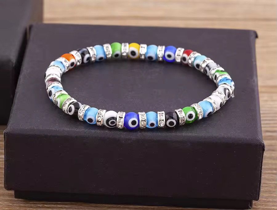 Jewelry Lucky Evil Eye Handmade Elastic Rope Bracelets Size ONE SIZE - 1 Thumbnail