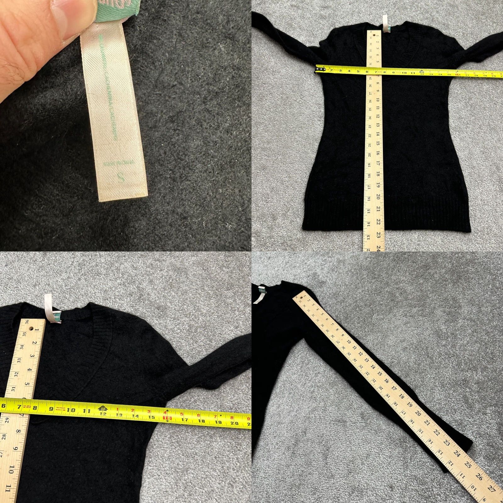 AQUA VINTAGE Aqua Pullover Sweater Womens Small Black Cashmere V-Neck Knit Size S / US 4 / IT 40 - 8 Thumbnail