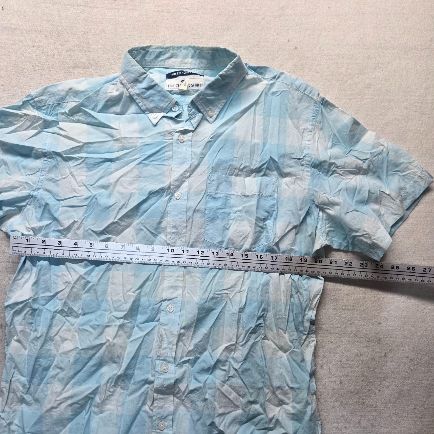 Old Navy VINTAGE? No — Old Navy Shirt Adult Men XL Blue Button-Down Short Sleeve 100% Cotton Slim Fit Regular Men’s Button-Up Size US XL / EU 56 / 4 - 4 Thumbnail