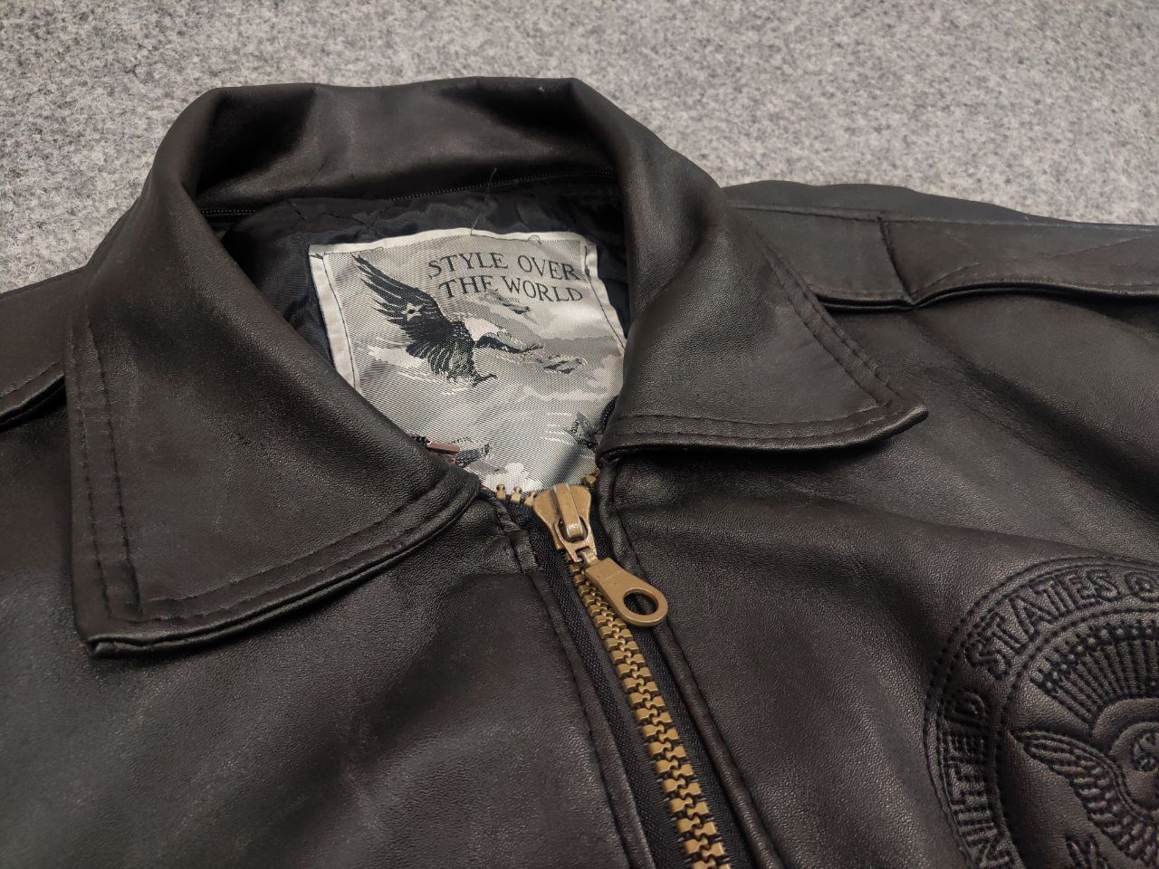 Vintage Vintage U.S Army Half Dollar Synthetic leather bomber jacket Size US M / EU 48-50 / 2 - 14 Thumbnail