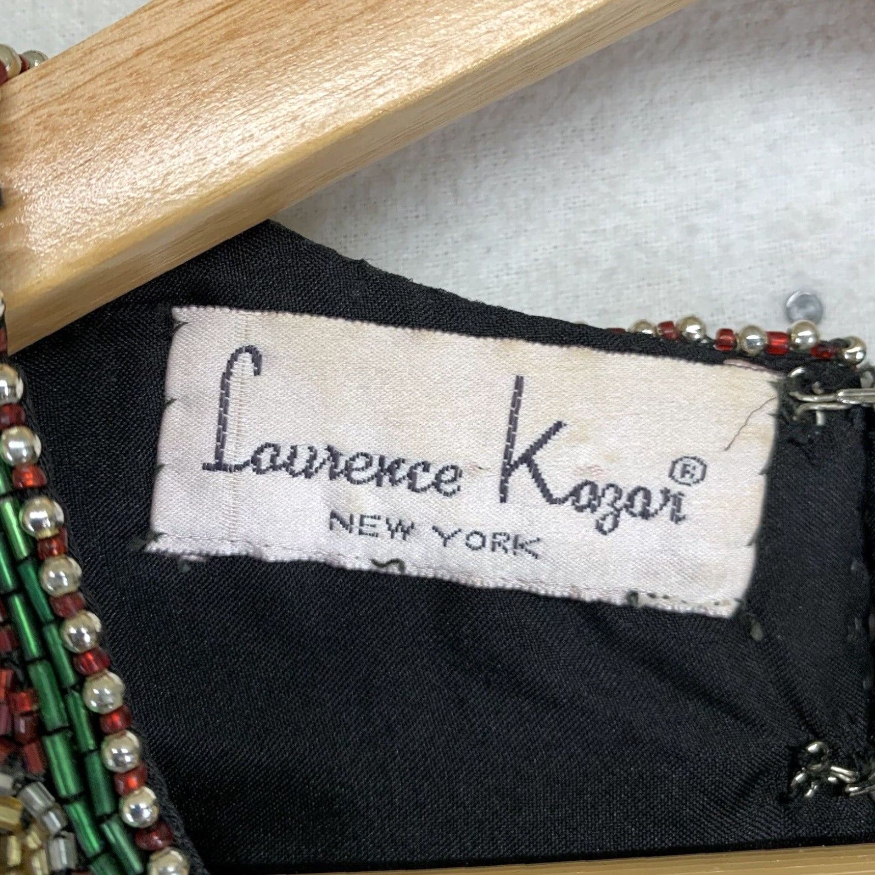 Vintage VINTAGE Laurence Kazar Women's Blouse Short Sleeve Silk Black Beaded Sequin 80s 90s Formal Party Size M / US 6-8 / IT 42-44 - 6 Thumbnail