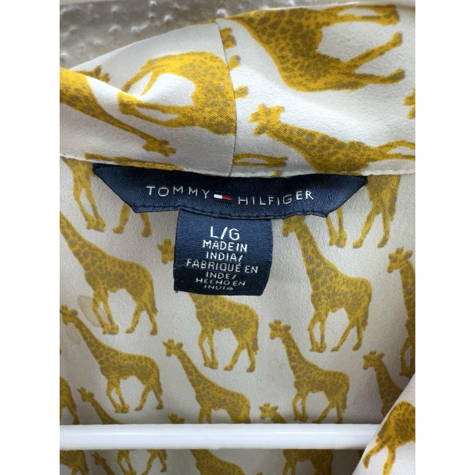 Tommy Hilfiger Tommy Hilfiger Womens Tank Top Size Large Button Up Giraffe Yellow Necktie Size L / US 10 / IT 46 - 5 Thumbnail