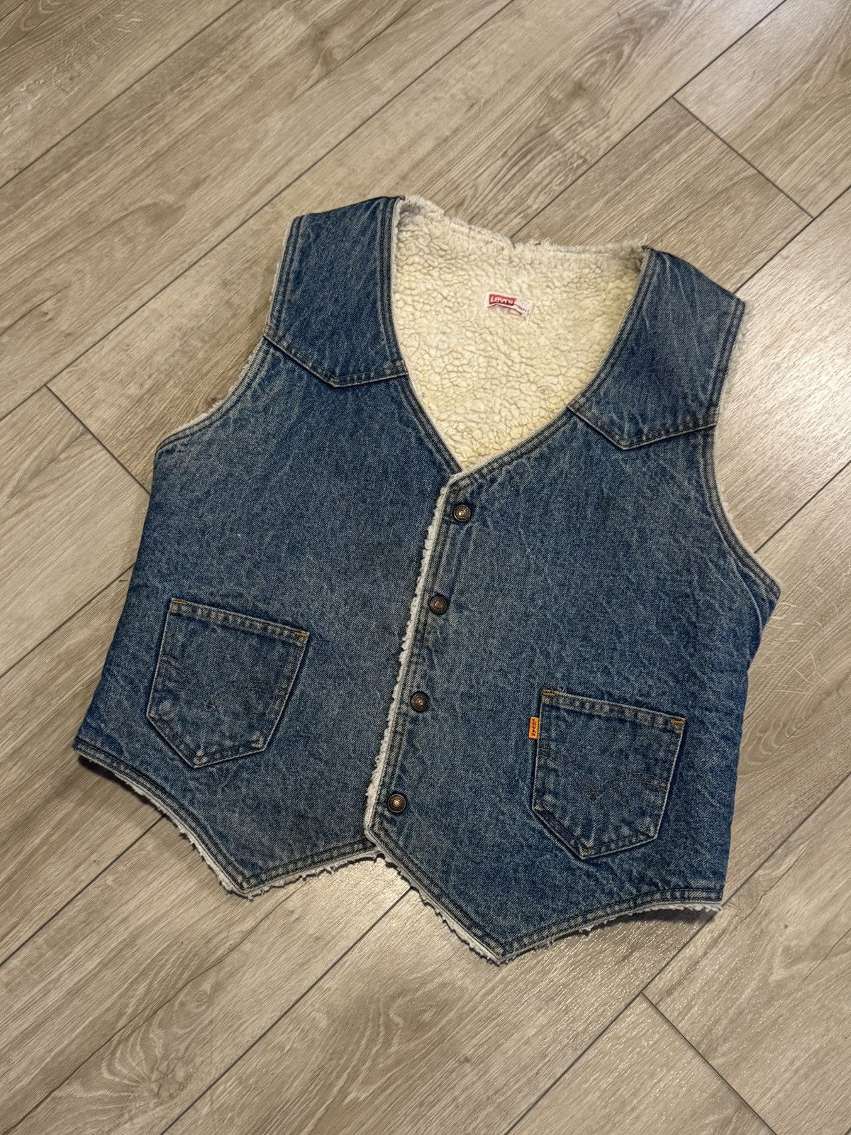 Levi's Vintage Clothing Vintage Levis Denim Vest Size US L / EU 52-54 / 3 - 1 Thumbnail