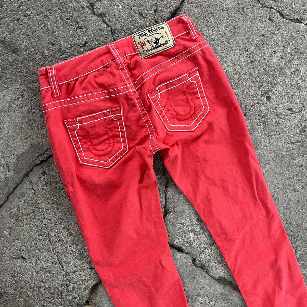 True Religion × Vintage Vintage 90s Flared Pink True Religion Jeans Size 30" / US 8 / IT 44 - 4 Thumbnail