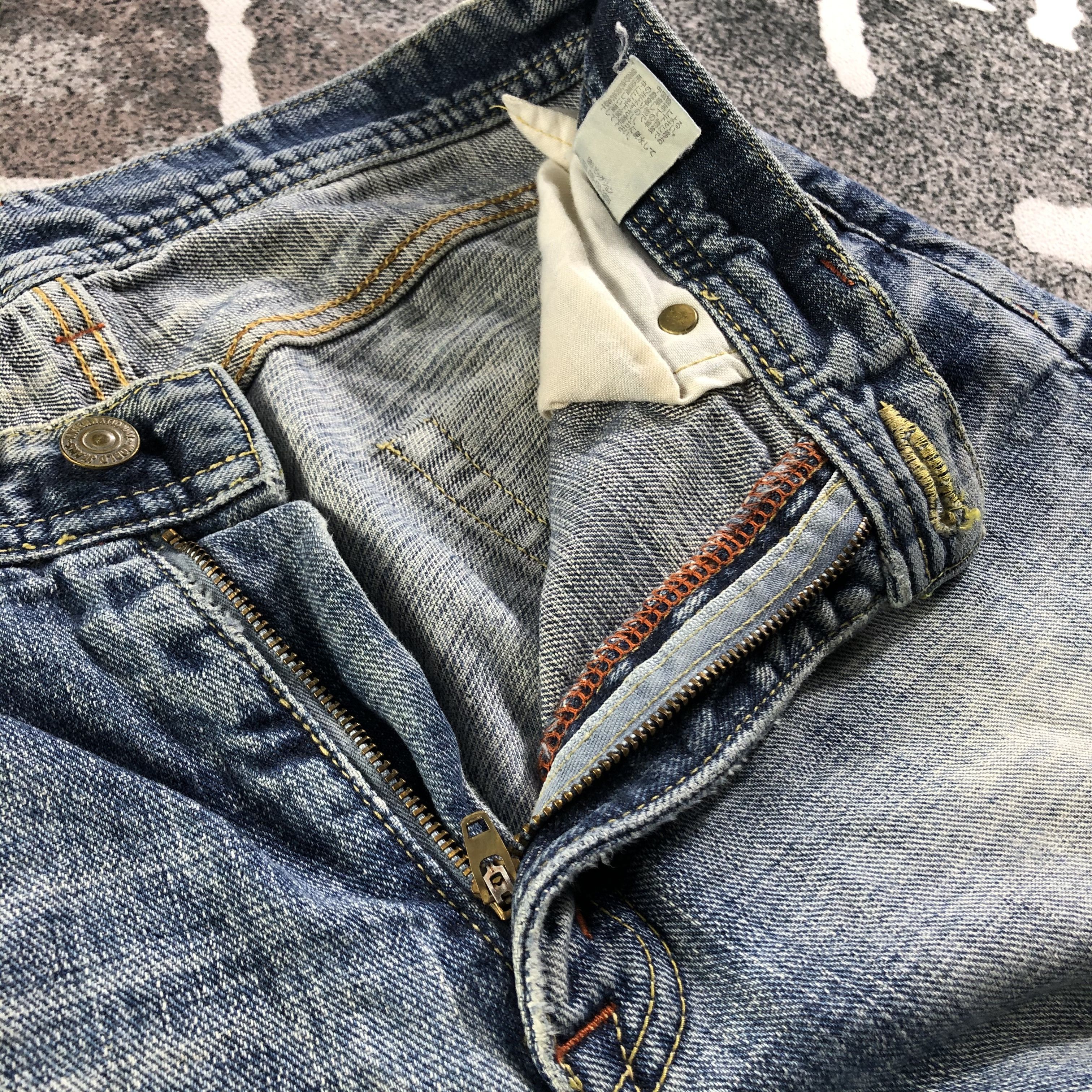 Japanese Brand GL Heart Jeans Faded Blue Denim KJ2270 Size US 29 - 7 Thumbnail