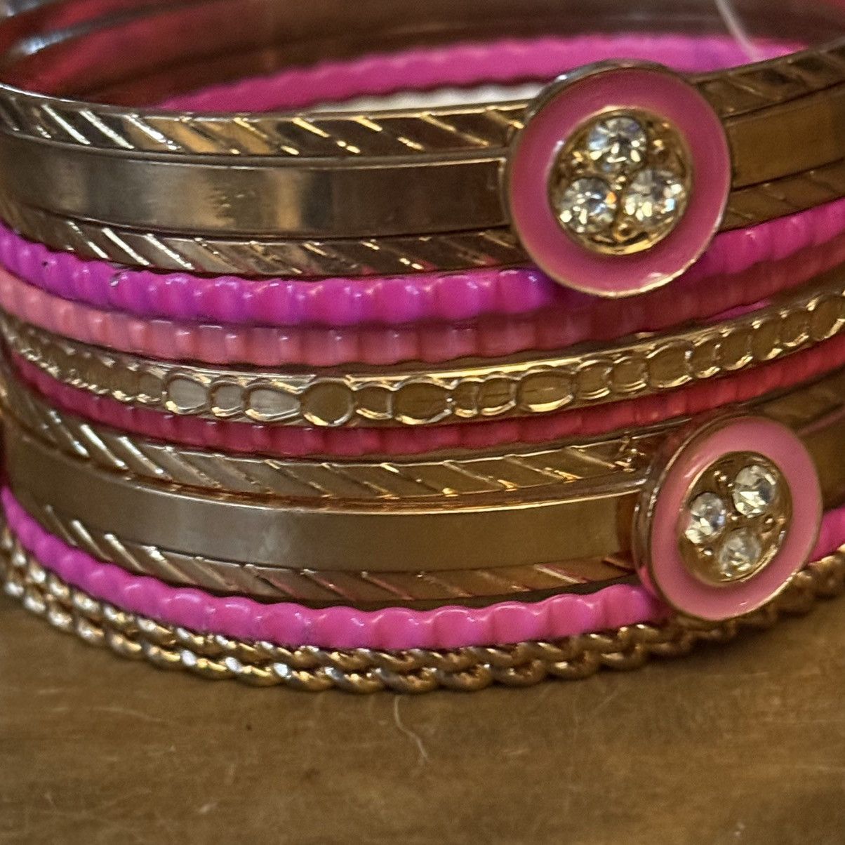 Other Set of pink and gold bangle bracelets Size ONE SIZE - 4 Thumbnail