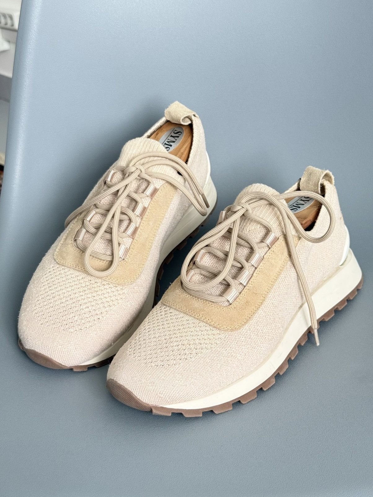 Brunello Cucinelli Brunello Cucinelli Men's Melange Knit Runner Beige Sneakers Size US 9 / EU 42 - 8 Thumbnail