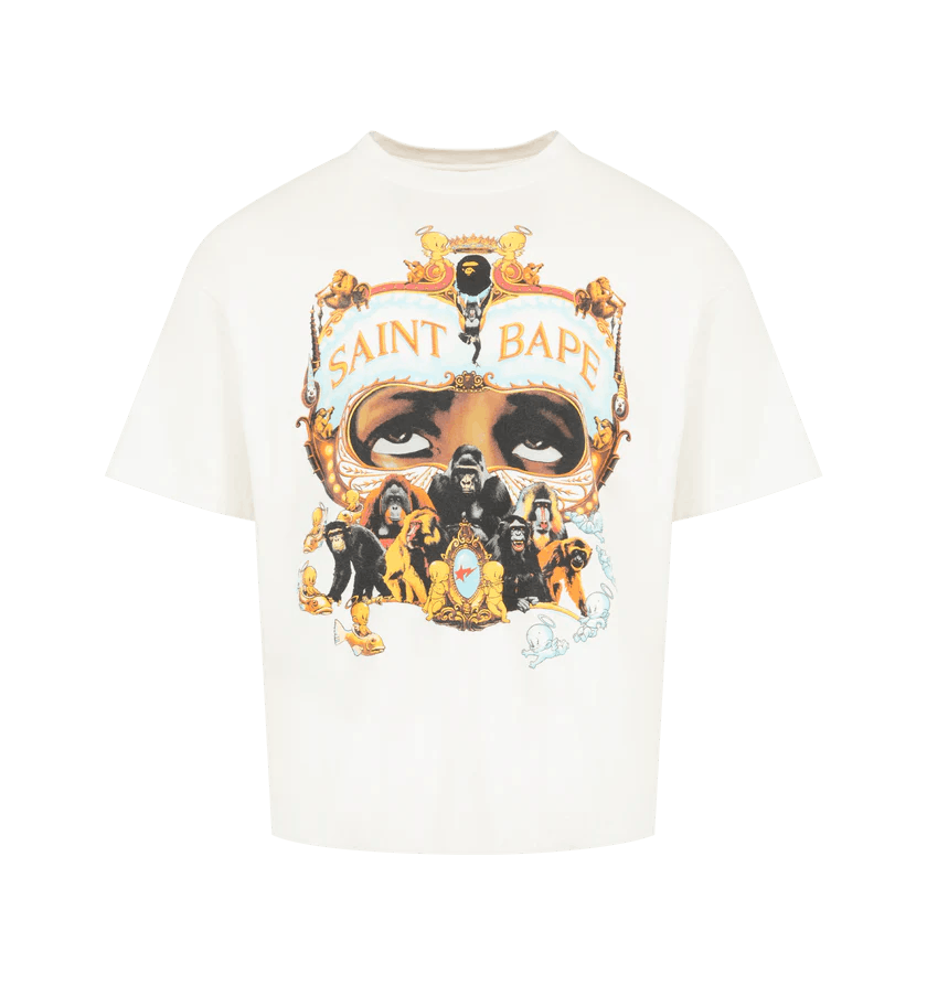 Saint Michael o1h1sh11225 Bape Generation Tee in White/Green Size US XL / EU 56 / 4 - 1 Thumbnail