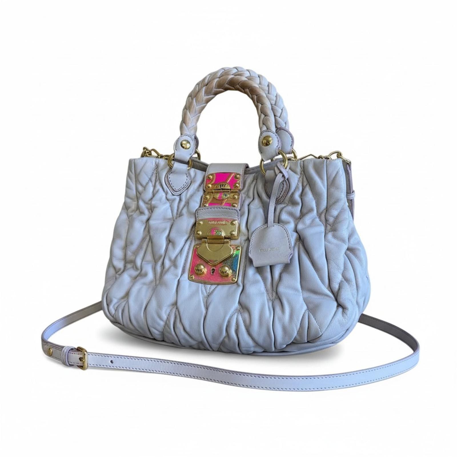 Miu Miu Miu Miu - Quilted Leather Handbag with Gold Hardware Size ONE SIZE - 1 Thumbnail