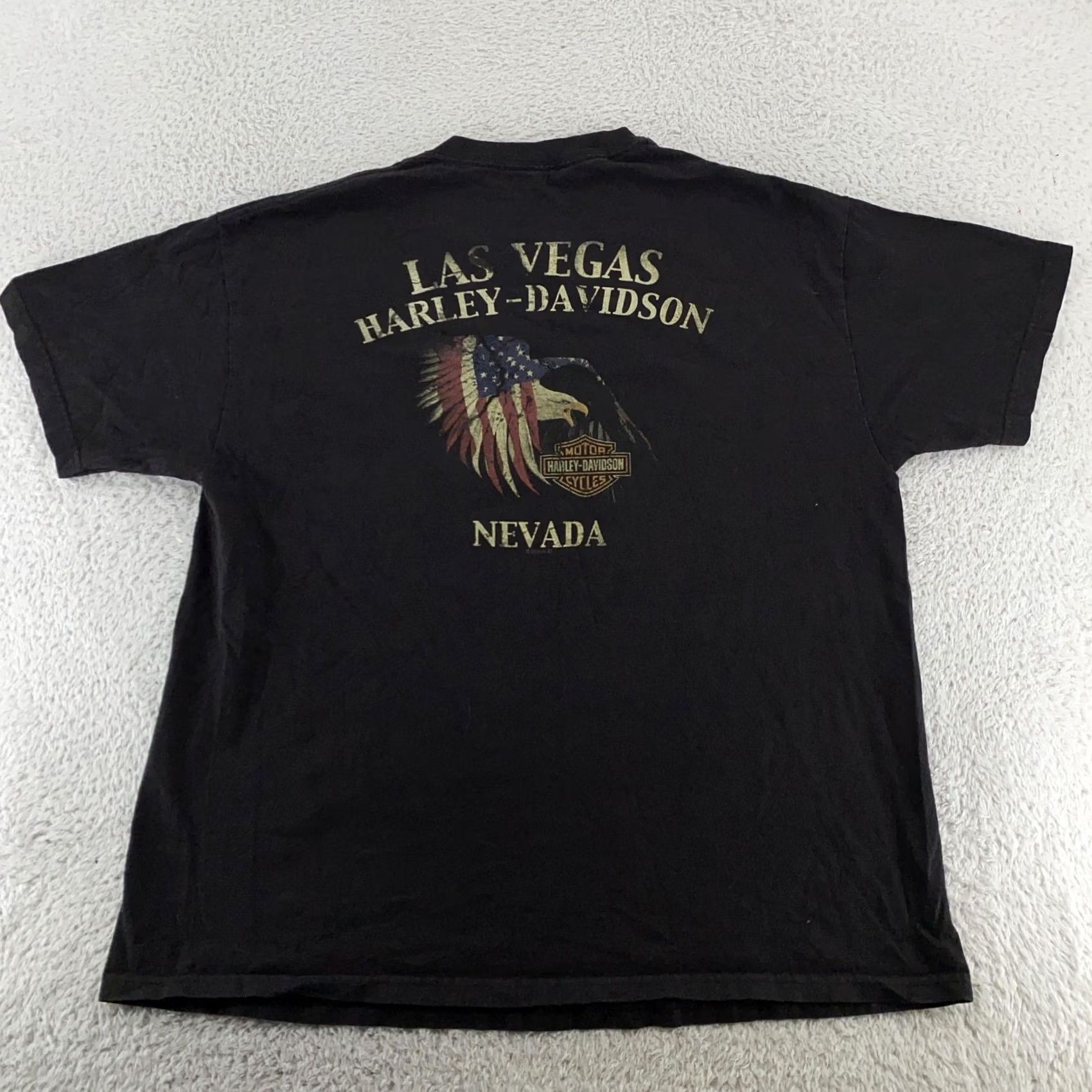 Harley Davidson Harley-Davidson Shirt Mens L Black Eagle Biker Motorcycle Tee Las Vegas Cowboy Tee? Size US L / EU 52-54 / 3 - 6 Thumbnail