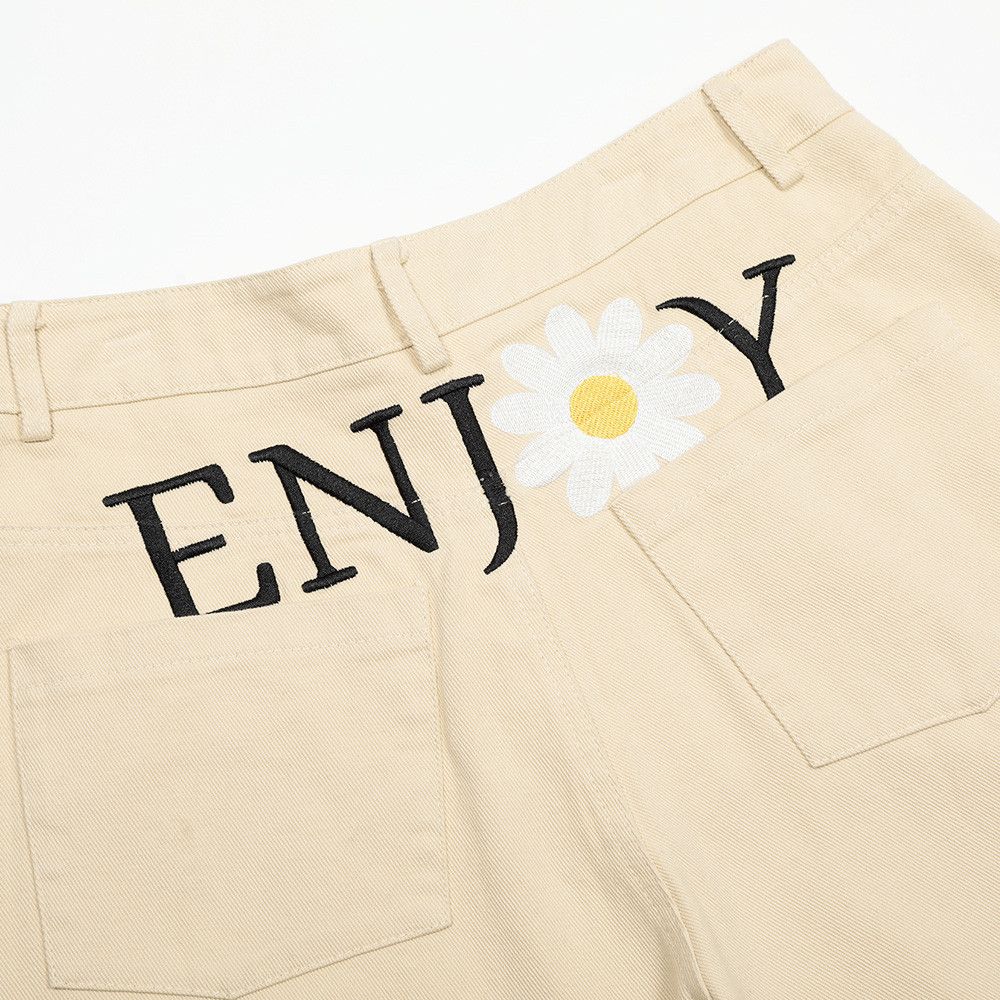 Japanese Brand × Vintage Floral and lettering embroidered wide-leg denim shorts Size US 32 / EU 48 - 2 Thumbnail