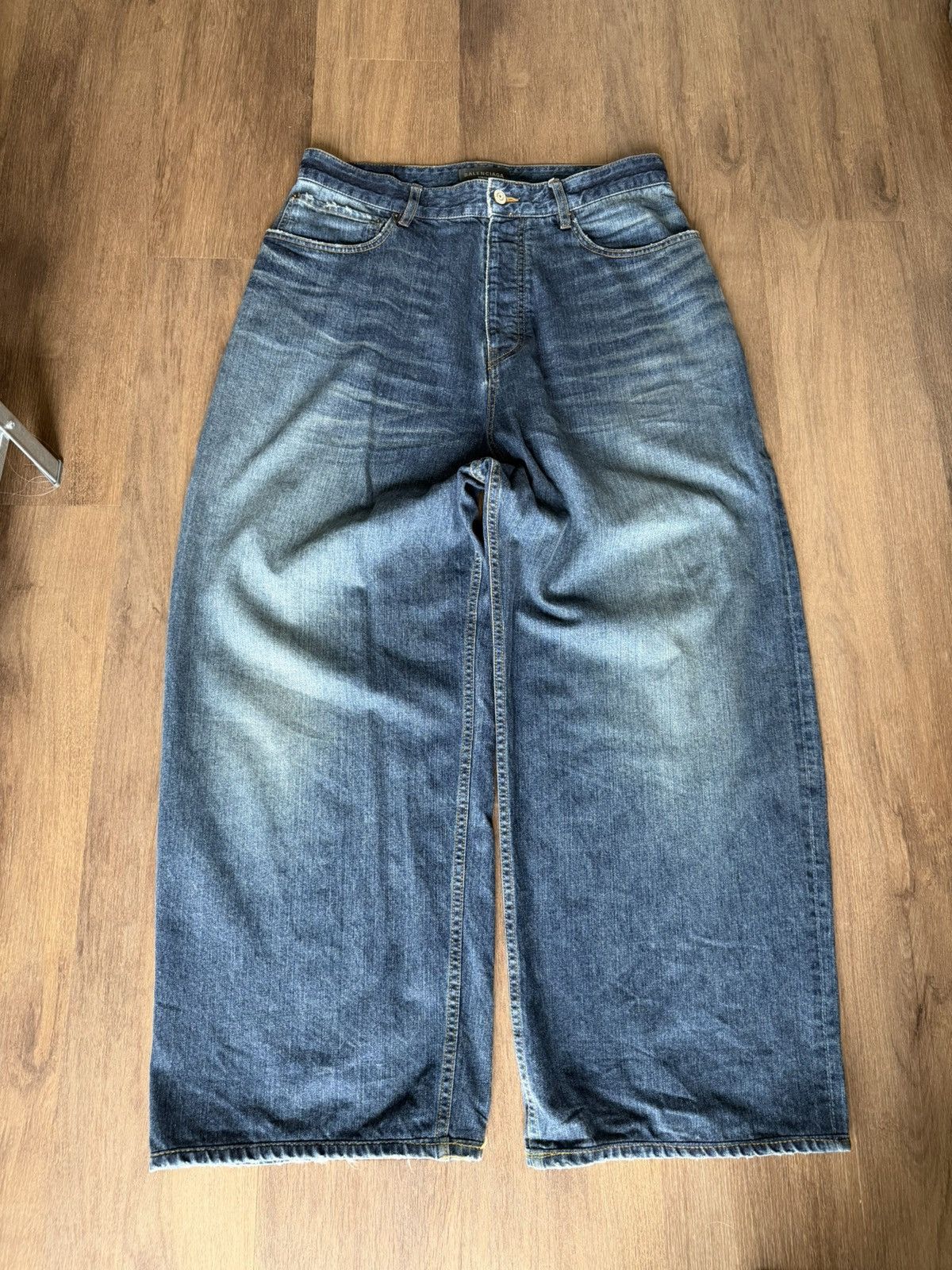 Balenciaga Balenciaga Cut Up Double Waist Baggy Denim Black/Dark