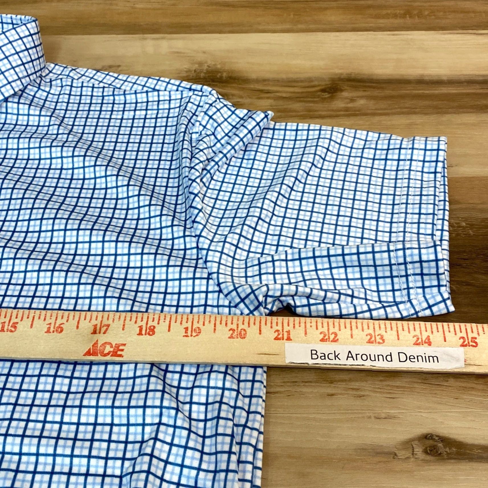 CO Collars & Co Polo Shirt Mens M Short Sleeve Plaid Dress Collar Button Up Golf Casual Size 40R - 6 Thumbnail