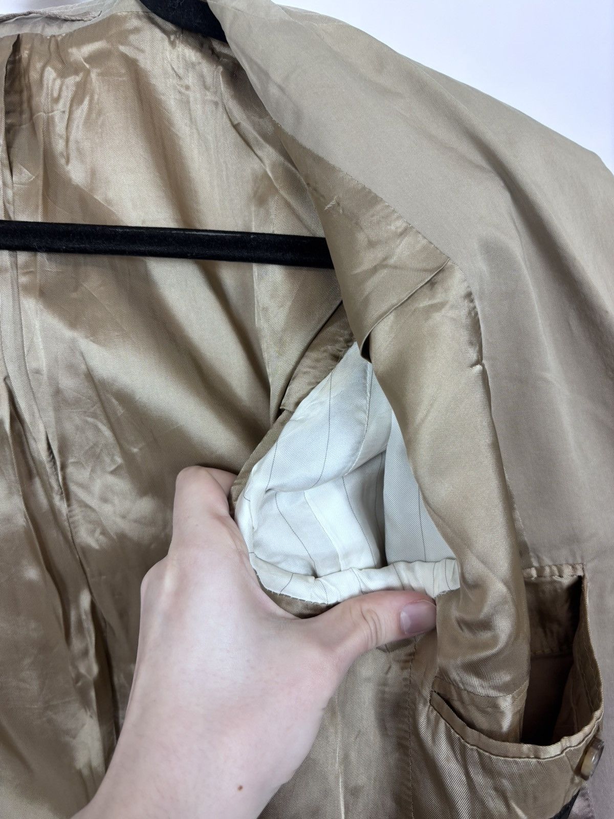 Prada Prada Men’s Beige Brown Cotton Blazer Jacket 2-Buttons Size 34R - 22 Thumbnail