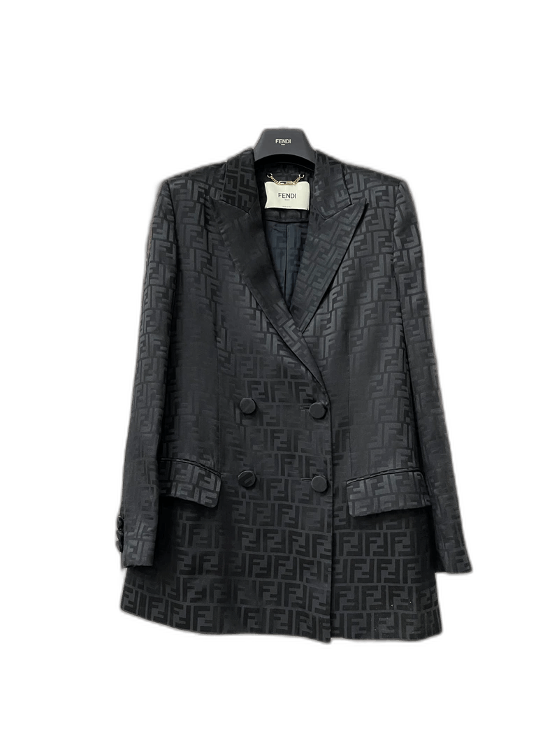 Fendi Fendi All Over Logo DoubleBreasted Blazer Size US M / EU 48-50 / 2 - 1 Thumbnail