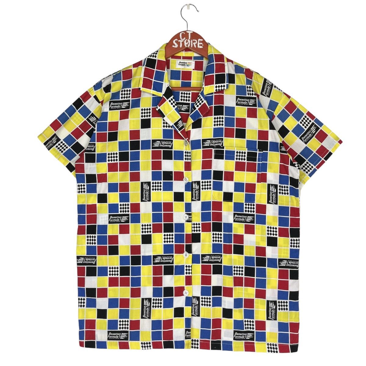 Benetton × United Colors Of Benetton Benetton Colorblock Shirt Size US L / EU 52-54 / 3 - 1 Thumbnail