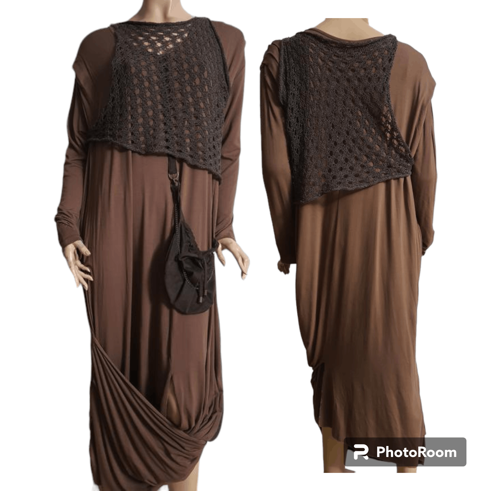 Other Avant Garde brown dress maxi sz L new condition with tags Size L / US 10 / IT 46 - 4 Thumbnail