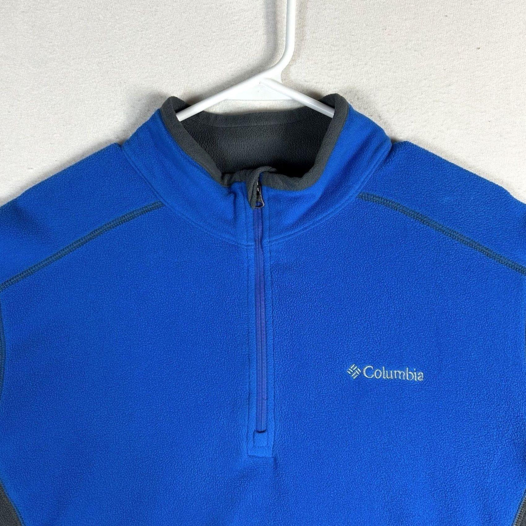Vintage Columbia Sweatshirt 1/4 Zip Fleece Pullover Men M Long Sleeve Hiking Top Blue Size US M / EU 48-50 / 2 - 2 Thumbnail