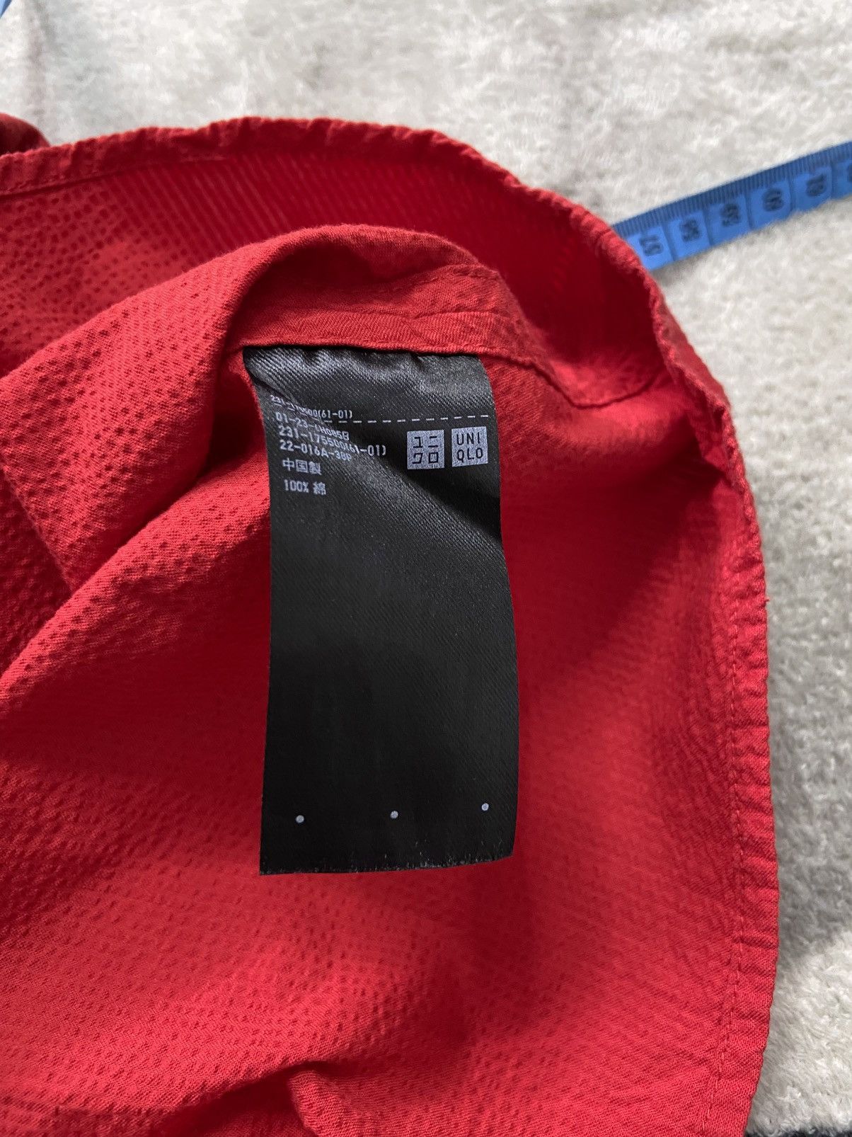 Lemaire × Uniqlo Uniqlo and Lemaire 2016 Seersucker Roll Sleeve Blouse Red Size S / US 4 / IT 40 - 8 Thumbnail