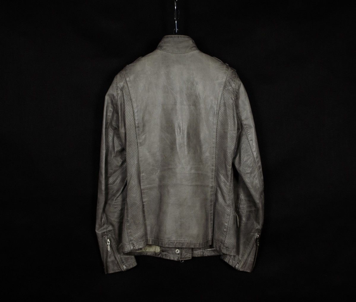 Belstaff Belstaff Grey Leather Slim Jacket Moto Size M / US 6-8 / IT 42-44 - 2 Thumbnail