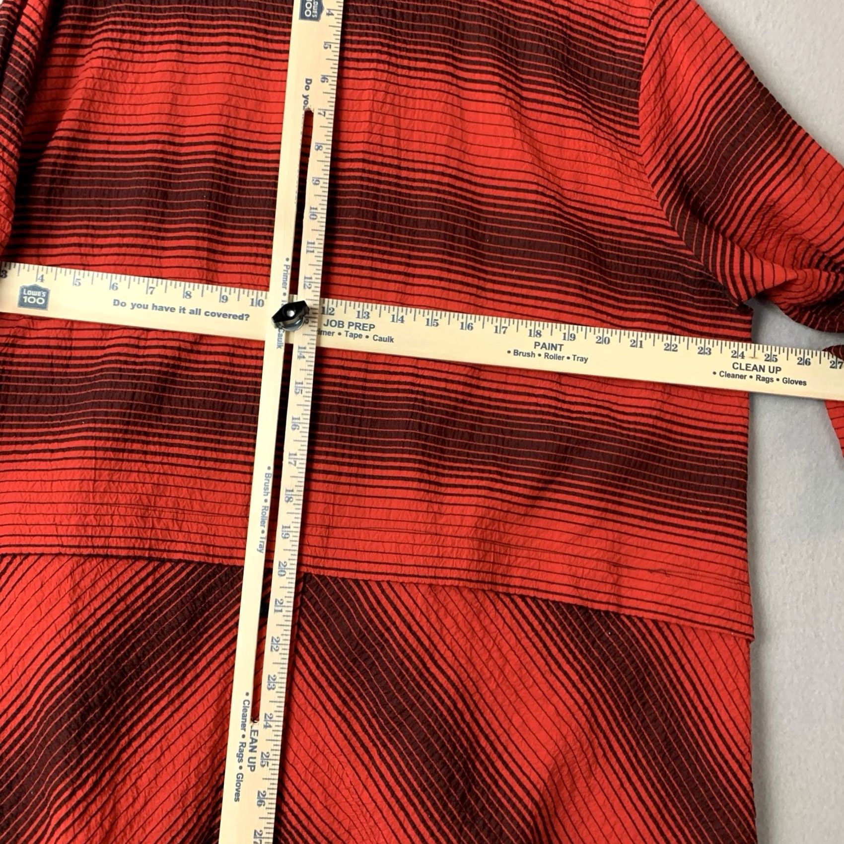 Vintage Ali Miles Tunic Blouse Shirt Woman XL Red 3/4 Sleeve Button Up Collar Crinkle Artsy Solid Vintage No Size XL / US 12-14 / IT 48-50 - 5 Thumbnail