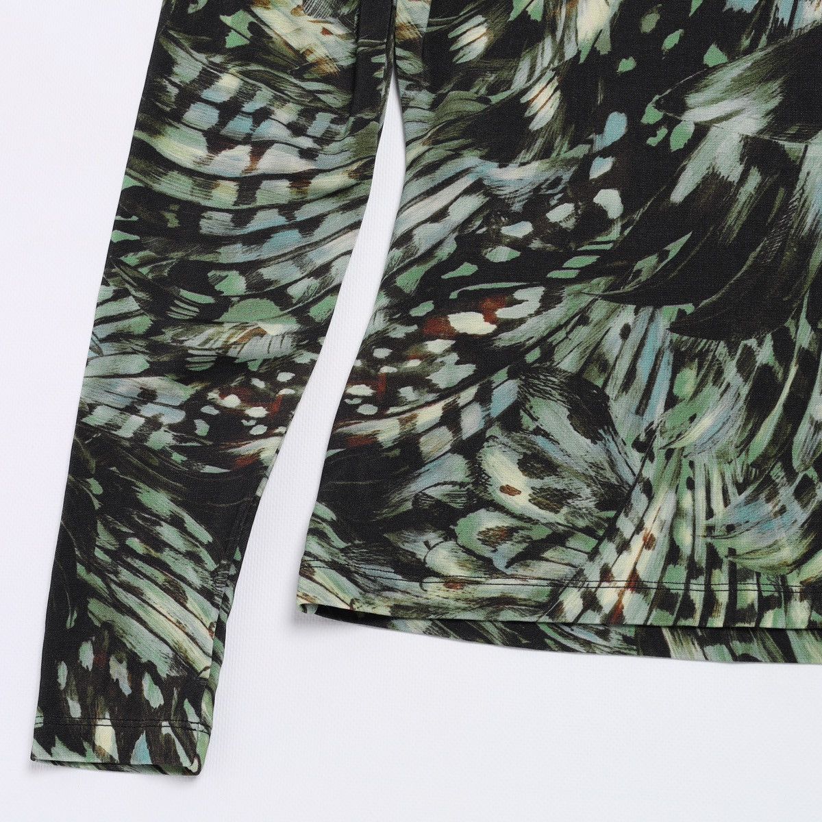 Just Cavalli Just Roberto Cavalli Feather Print Green Jungle Floral Top Size M / US 6-8 / IT 42-44 - 14 Thumbnail