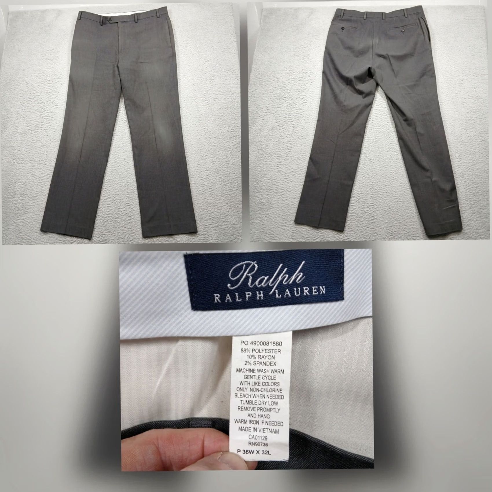 Ralph Lauren VINTAGE? No. Ralph Lauren Dress Pants Men 36x32 Gray Stretch Trousers Size US 36 / EU 52 - 2 Thumbnail