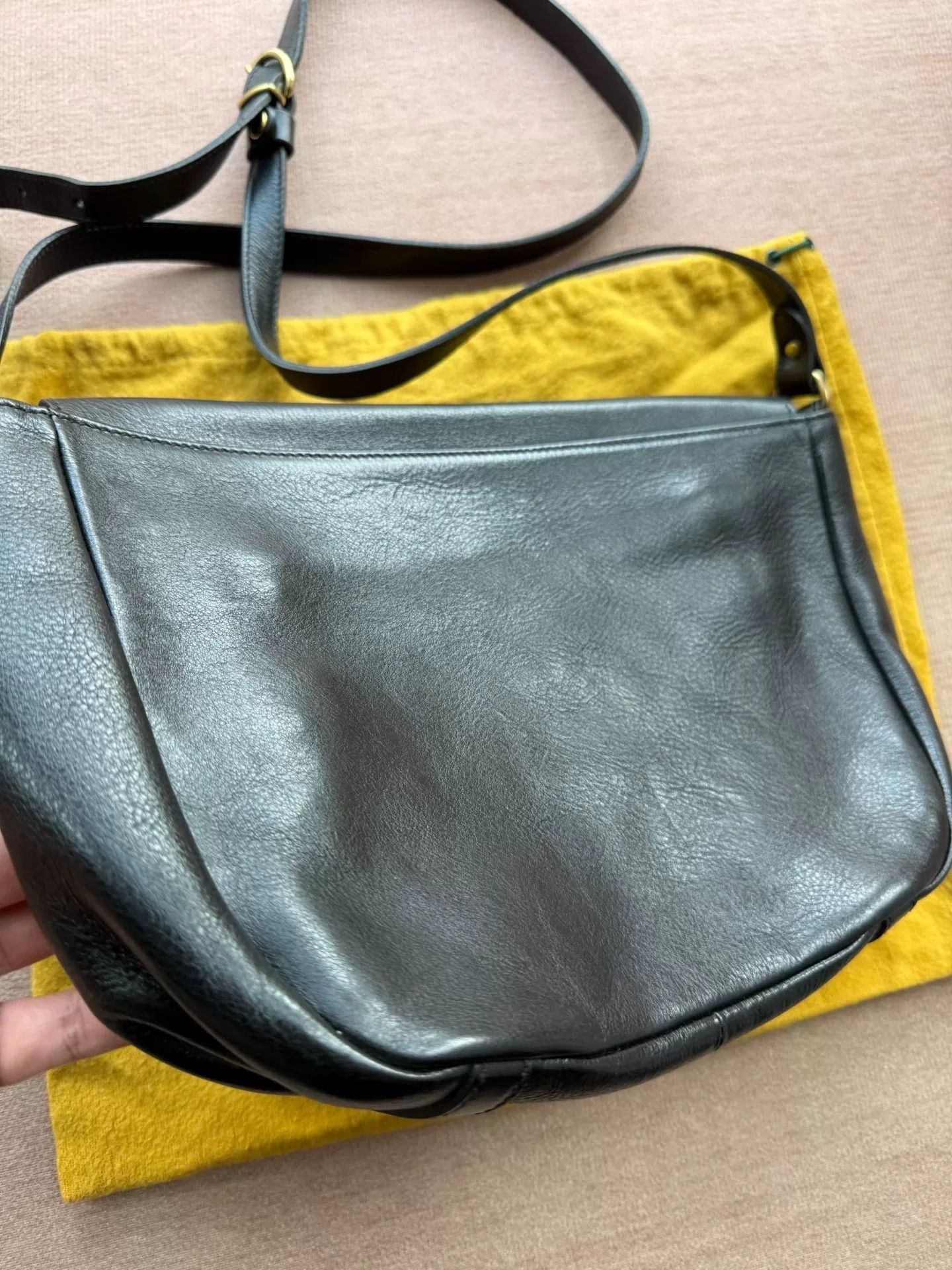 Ilbisonte Black Leather Shoulder Crossbody Bag, Men's — image 5 of 6