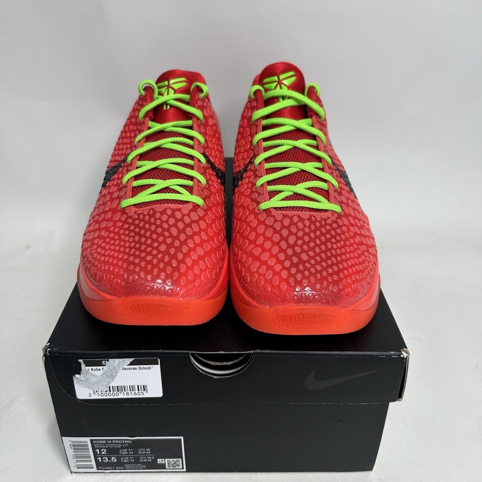 Nike Nike Kobe VI Protro Low “Reverse Grinch/Bright Crimson” 2024 Size US 12 / EU 45 - 2 Thumbnail