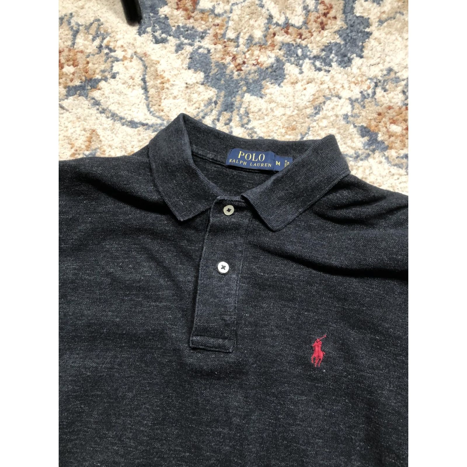 Polo Ralph Lauren Polo Ralph Lauren Shirt Mens Medium Gray Long Sleeve Polo Red Pony Logo Casual Size US M / EU 48-50 / 2 - 6 Thumbnail