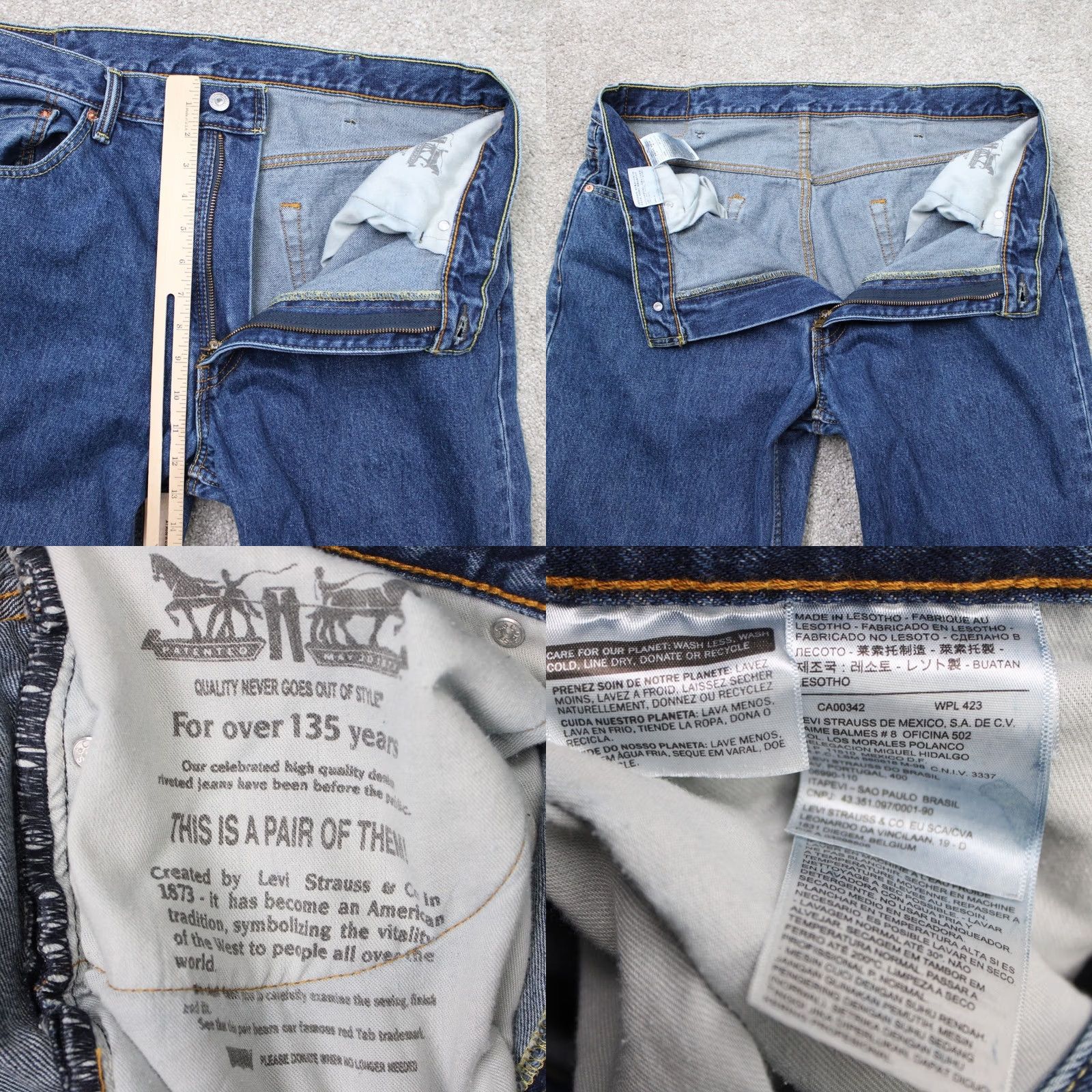 Levi's Levi's Jeans 550 Mens 38x32 Blue Relaxed Fit 5-Pocket Denim 100% Cotton Button Zip Straight Casual Vintage: No Men? Size US 38 / EU 54 - 8 Thumbnail