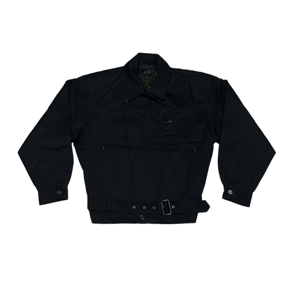 image of Issey Miyake Assymetrical Bomber Jacket in Black, Men's (Size Medium)