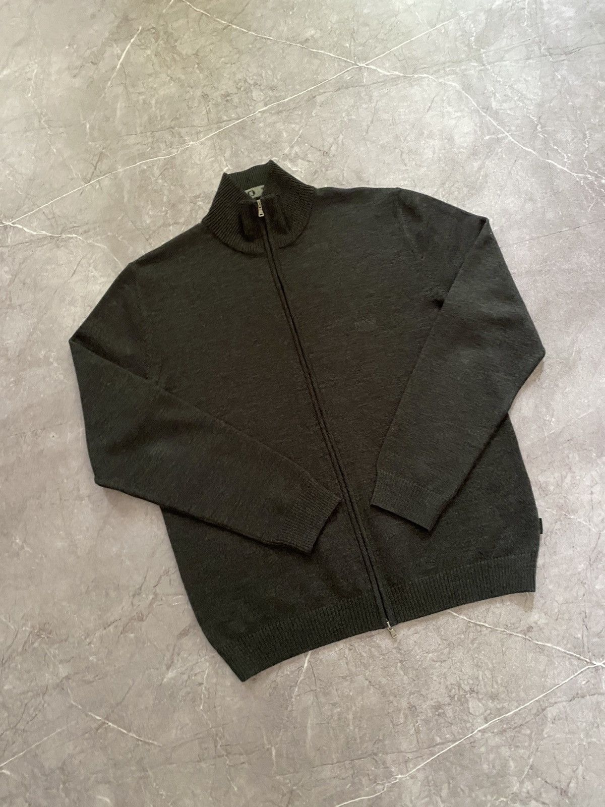 Hugo × Hugo Boss × Vintage Vintage Y2K Hugo Boss 100% Wool Full Zip Sweater Retro Size US L / EU 52-54 / 3 - 1 Thumbnail
