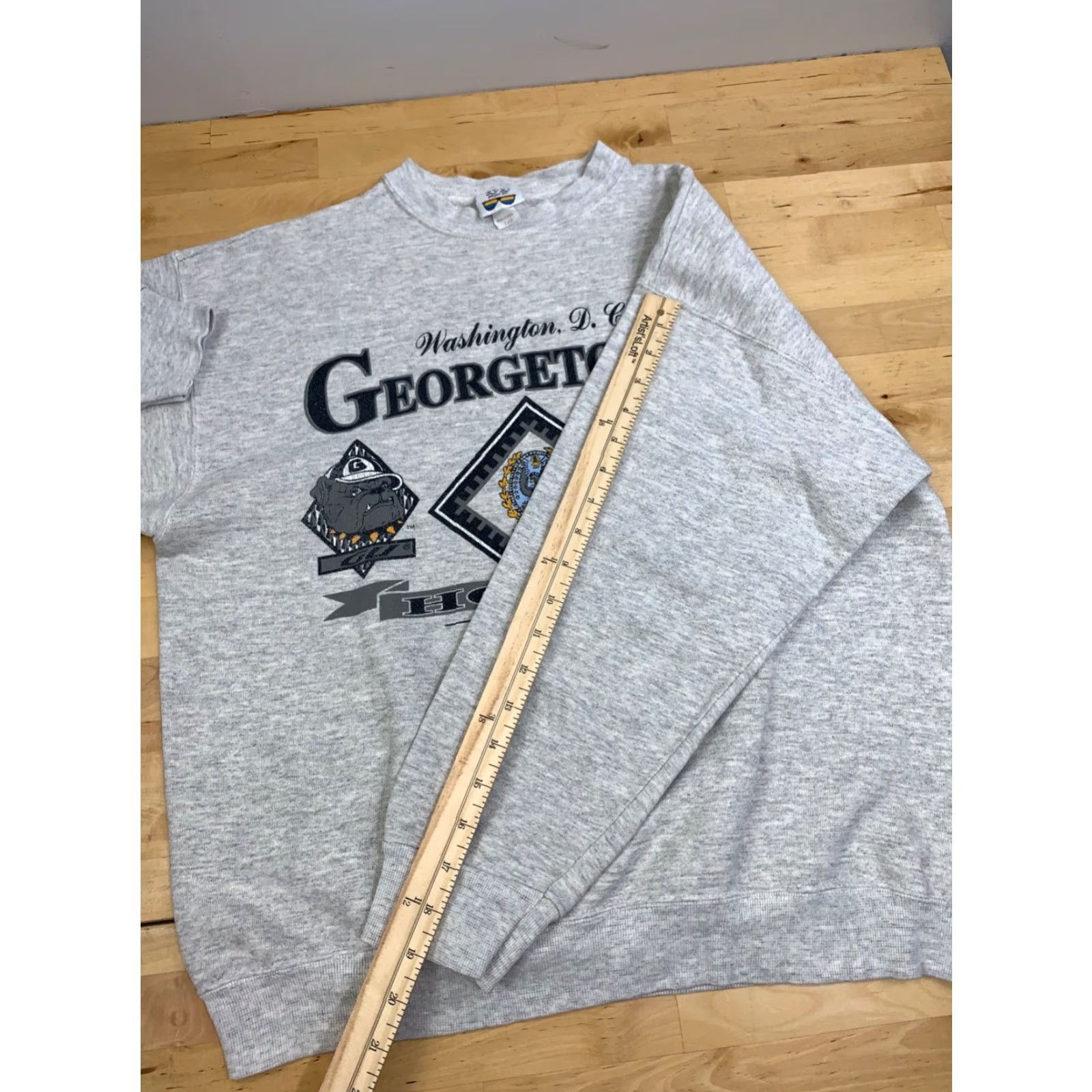 Vintage VINTAGE Georgetown Hoyas Sweatshirt Mens L Gray Pullover USA 90s 11984 Size US L / EU 52-54 / 3 - 6 Thumbnail