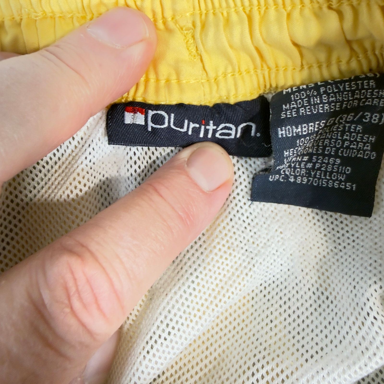 Puritan Puritan Men L Swim Trunks Yellow Tropical Leaf Lined 36/38 Size US 30 / EU 46 - 3 Thumbnail