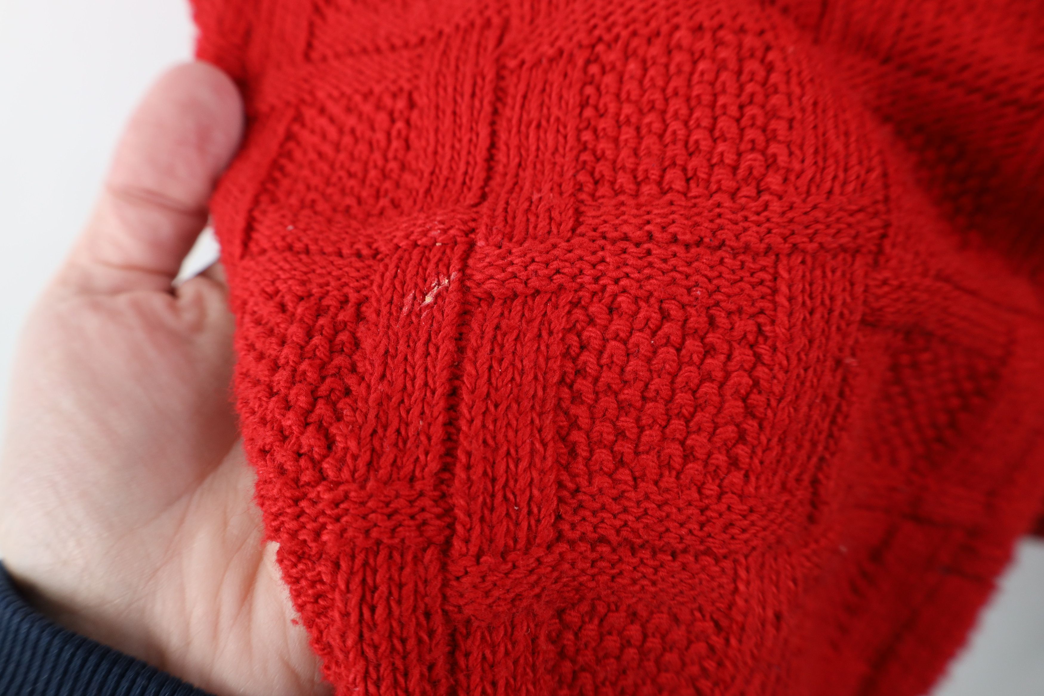 Vintage Vintage 90s Streetwear Cotton Weave Knit Sweater Red USA Size US XL / EU 56 / 4 - 6 Thumbnail