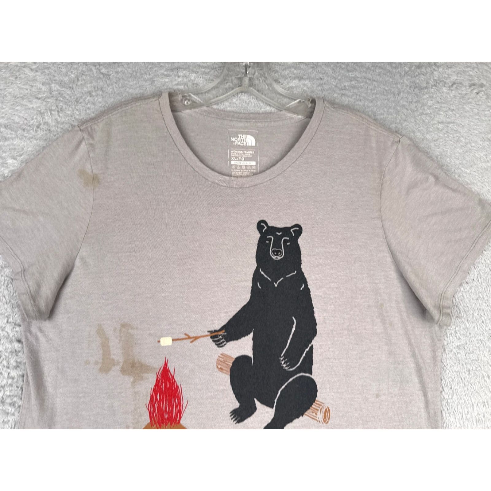 The North Face The North Face Shirt Women XL Gray Polyester Blend Bear Logo READ Size XL / US 12-14 / IT 48-50 - 4 Thumbnail