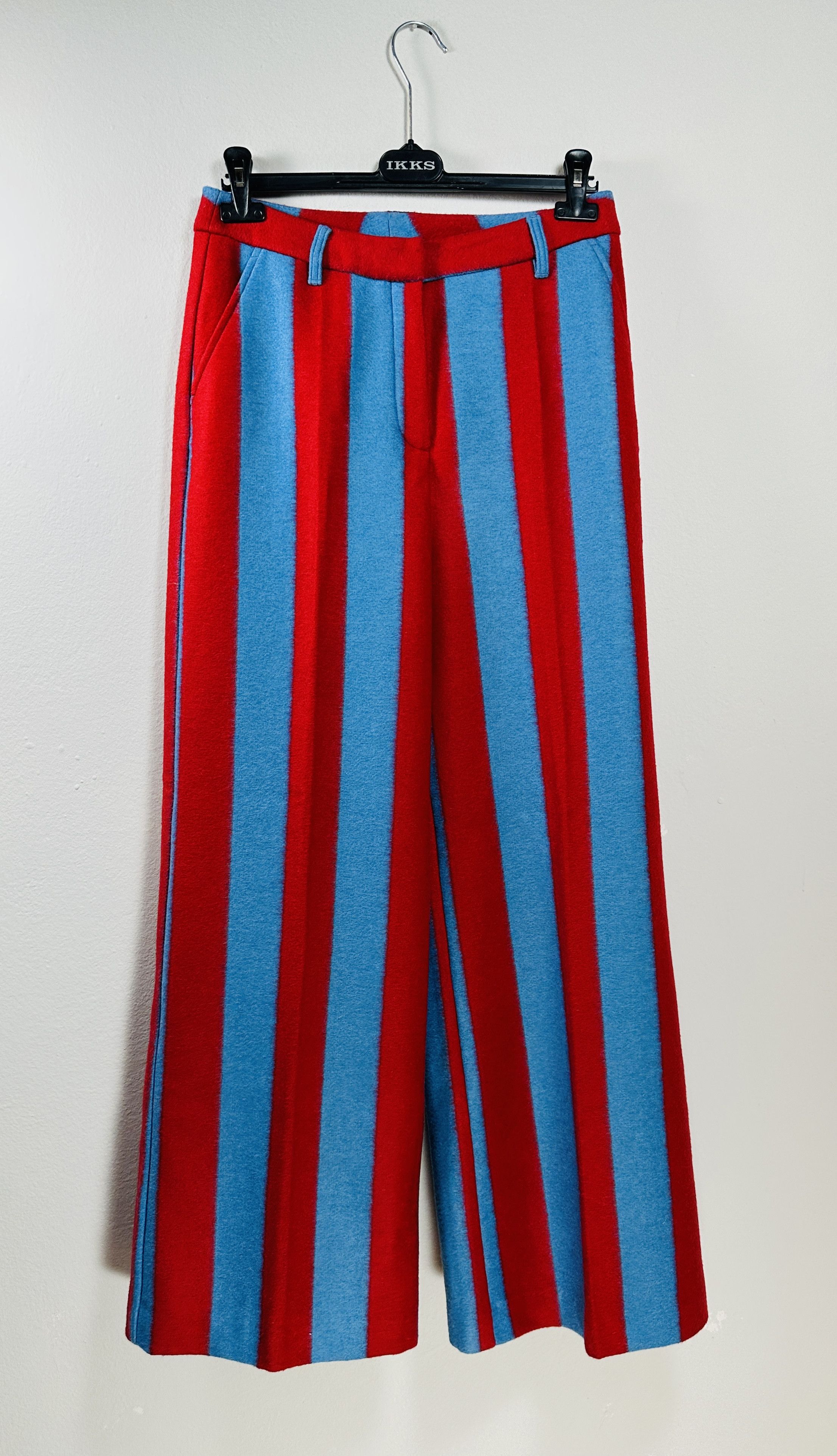 image of Dorothee Schumacher Wool Striped Red Blue Trousers, Women's (Size 27)
