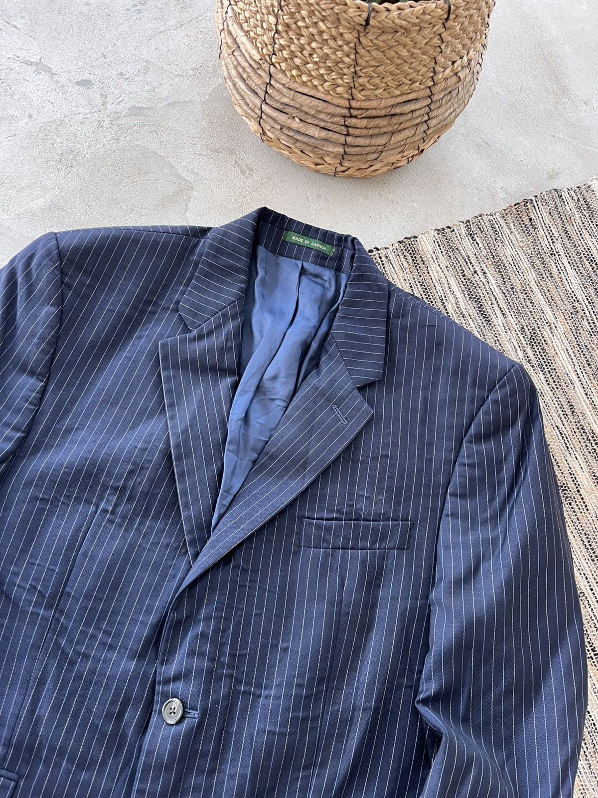 Polo Ralph Lauren Vintage Polo Ralph Lauren Navy Striped Blazer Avantgarde Y2K Size 44R - 5 Thumbnail