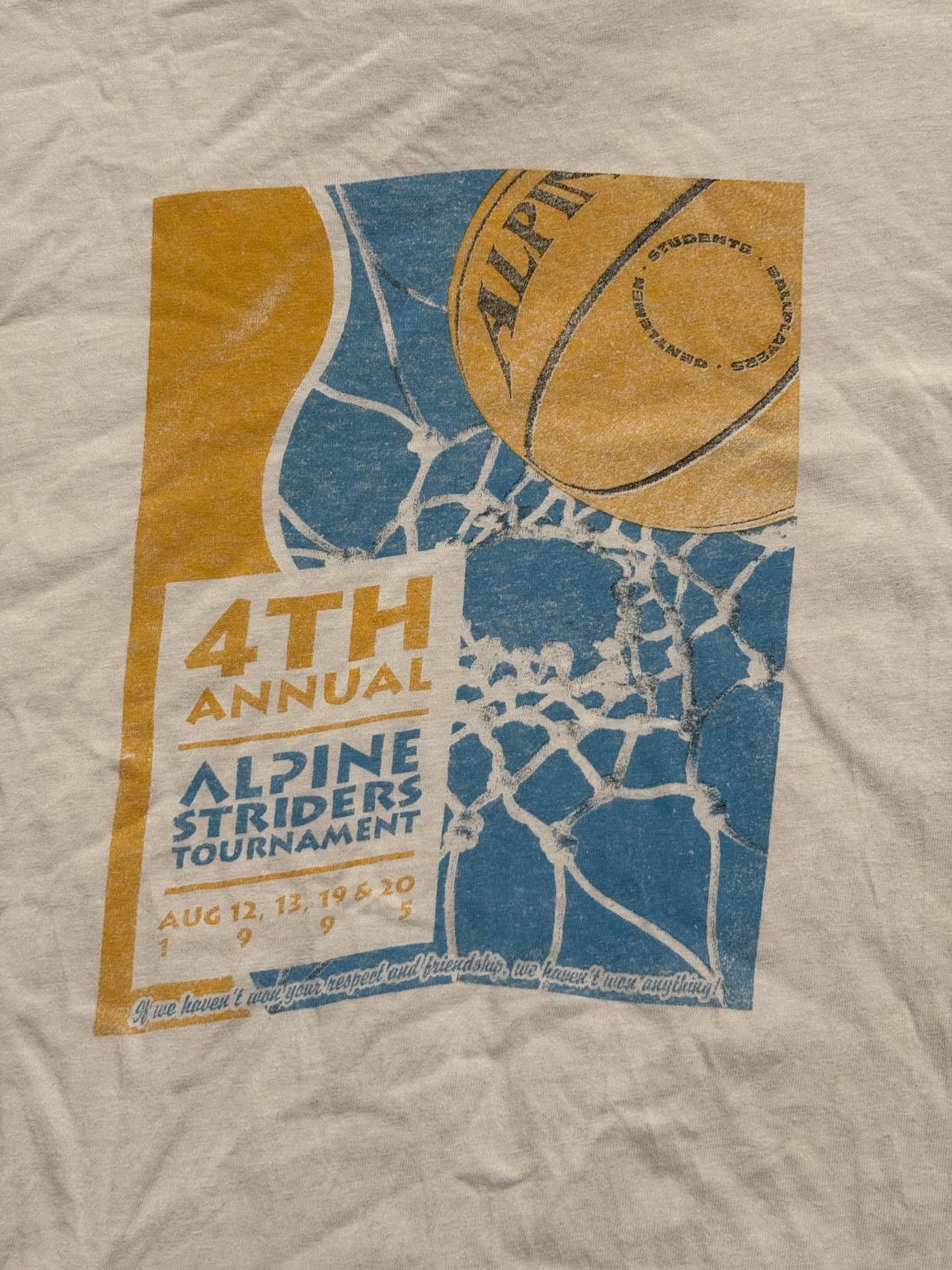 Hanes VTG Alpine Striders Tournament Basketball T-shirt 1995 XL Size US XL / EU 56 / 4 - 1 Thumbnail
